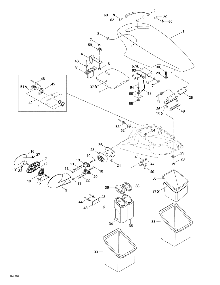 Fits 1998-2004 Sea-Doo Boats Hex. Screw M6 X 90, OEM Part # 207069060