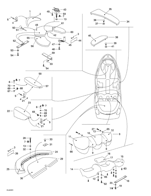Fits 1997-2004 Sea-Doo Boats Seat Bracket, OEM Part # 204610100