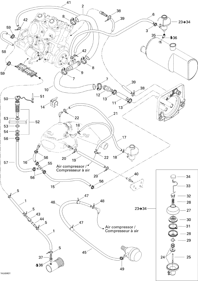 Fits 2000-2007 Sea-Doo Boats Quick Connector, OEM Part # 296000296