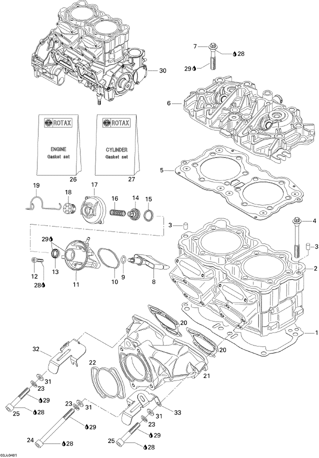 Fits 1998-2007 Sea-Doo Boats Exhaust Manifold Gasket, OEM Part # 420931653