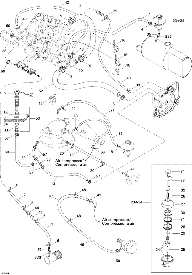Fits 2000-2007 Sea-Doo Boats Quick Connector, OEM Part # 296000296
