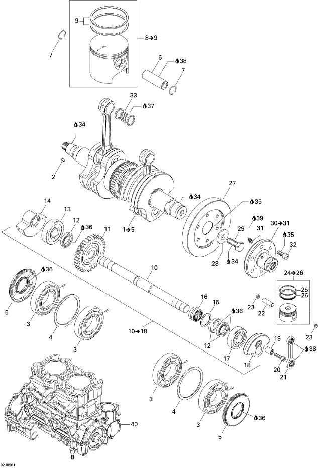 Fits 2000-2007 Sea-Doo Boats Balanced Shaft 947 Ass Y, OEM Part # 420837446