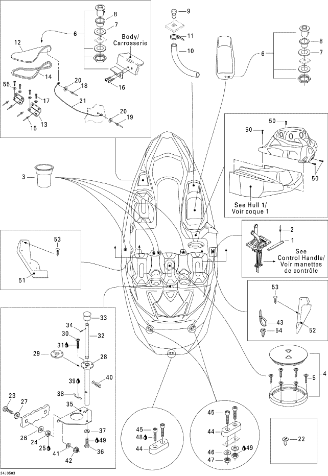 Fits 1996-2012 Sea-Doo Boats Retainer Cable, OEM Part # 204000117