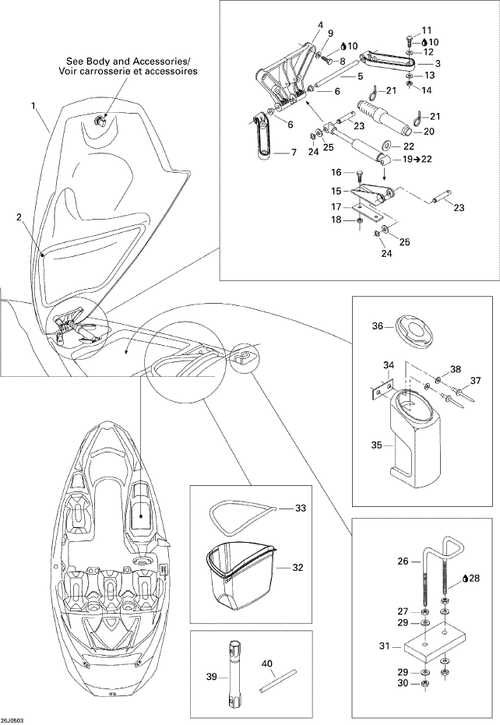 Fits 1996-5666 Sea-Doo Boats Short Pin, OEM Part # 211400006