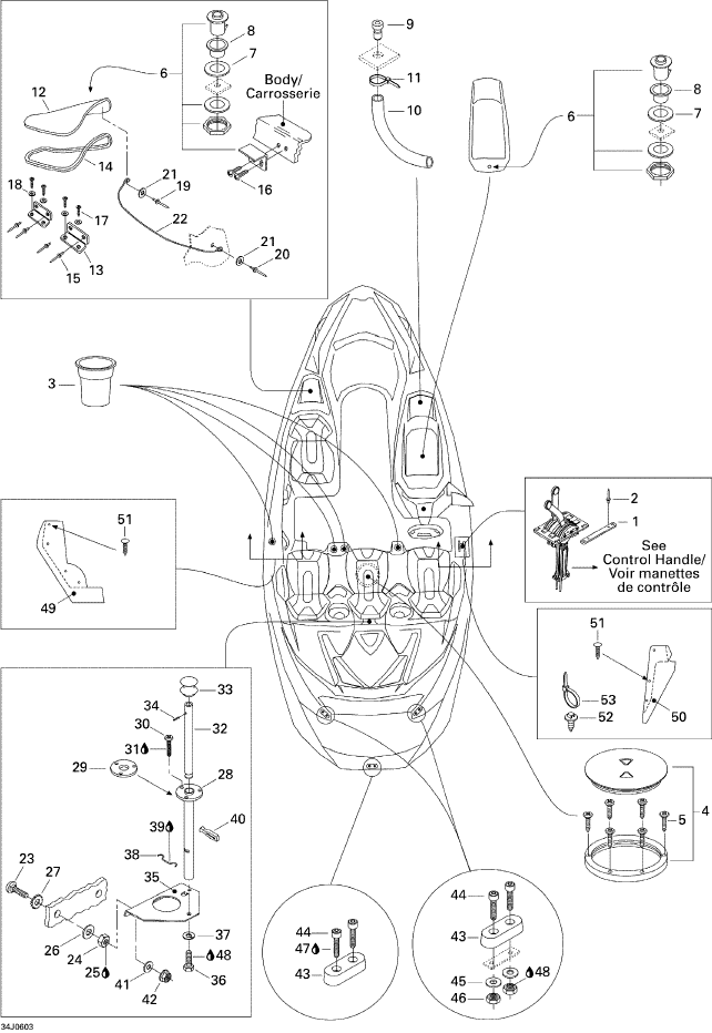 Fits 1996-2012 Sea-Doo Boats Retainer Cable, OEM Part # 204000117