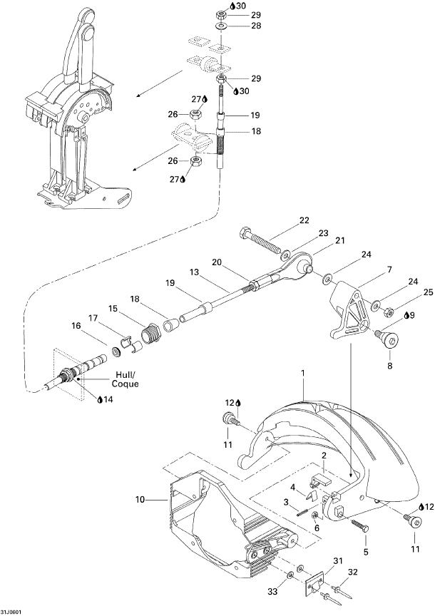 Fits 1996-5666 Sea-Doo Boats Hex. Screw M6 X 60, OEM Part # 207066060