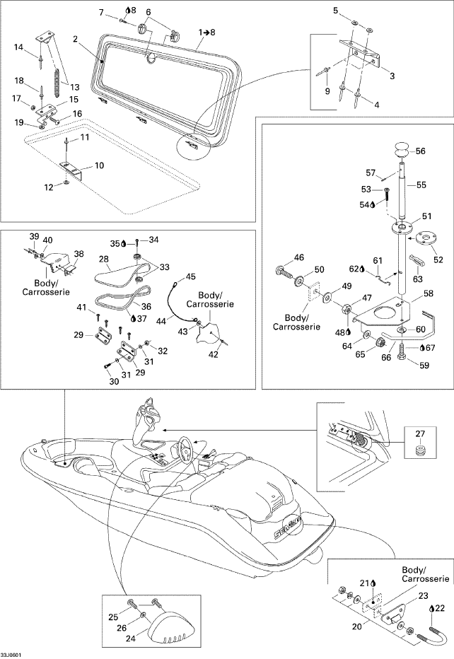 Fits 1996-2012 Sea-Doo Boats Retainer Cable, OEM Part # 204000117