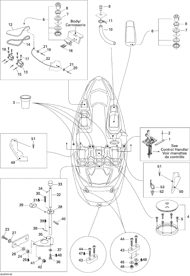 Fits 1996-2012 Sea-Doo Boats Retainer Cable, OEM Part # 204000117