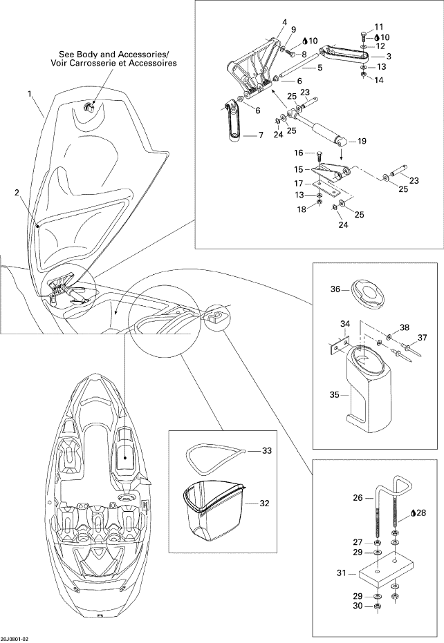 Fits 1996-5666 Sea-Doo Boats Short Pin, OEM Part # 211400006