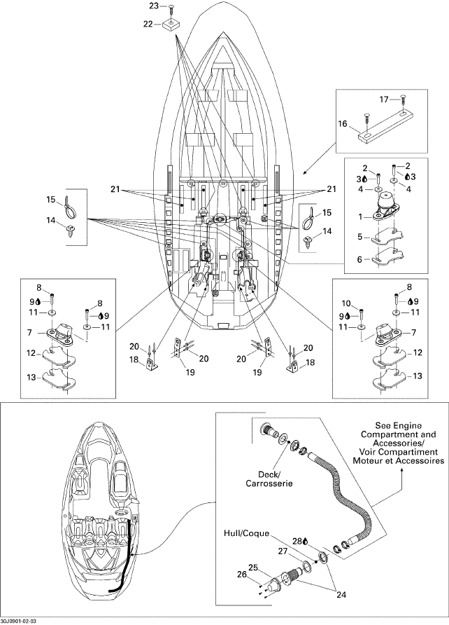 Fits 1997-2012 Sea-Doo Boats Thru Hull Fitting, OEM Part # 204060071