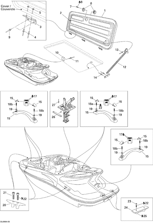 Fits 1998-2012 Sea-Doo Boats Socket Screw M6 X 25, OEM Part # 205462560