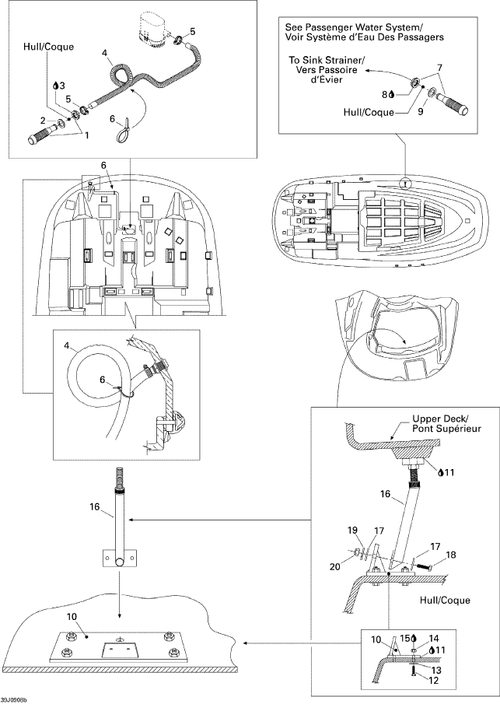 Fits 1996-5666 Sea-Doo Boats Hex. Elastic Nut M10, OEM Part # 232501600