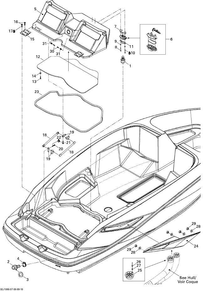 Fits 1996-2012 Sea-Doo Boats Hex. Screw M6 X 45, OEM Part # 207064560