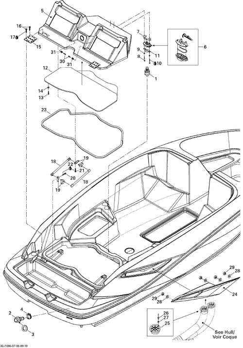 Fits 1996-2012 Sea-Doo Boats Hex. Screw M6 X 45, OEM Part # 207064560