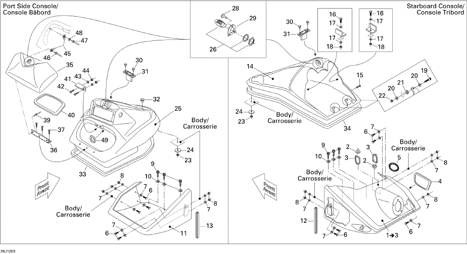 Fits 1996-2012 Sea-Doo Boats Hex. Screw M6 X 45, OEM Part # 207064560