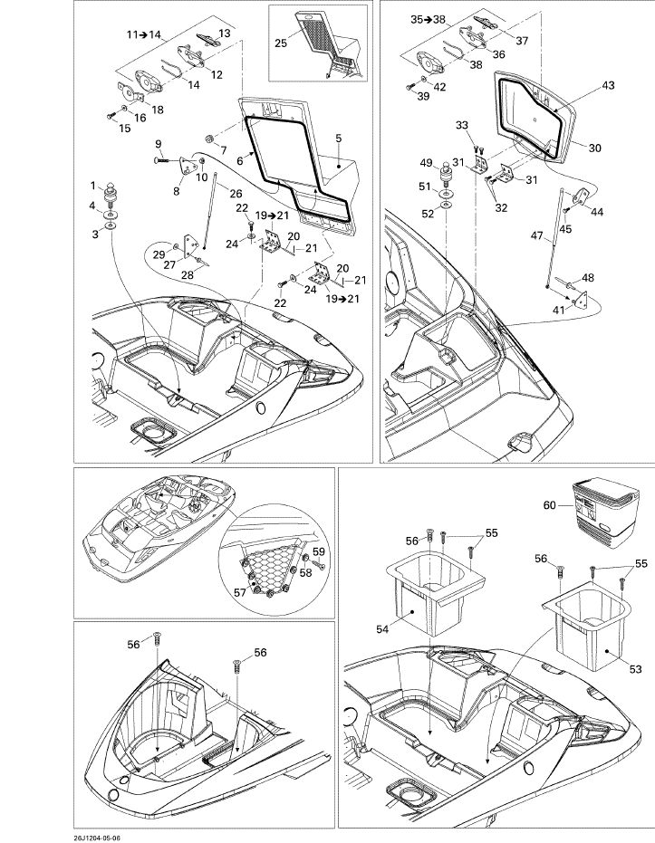 Fits 2008-2012 Sea-Doo Boats Shock Bracket, OEM Part # 204073065