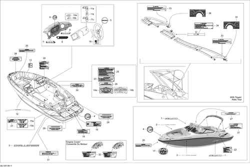 Fits 2004-2012 Sea-Doo Boats Warning Decal, Ladder, OEM Part # 204901335