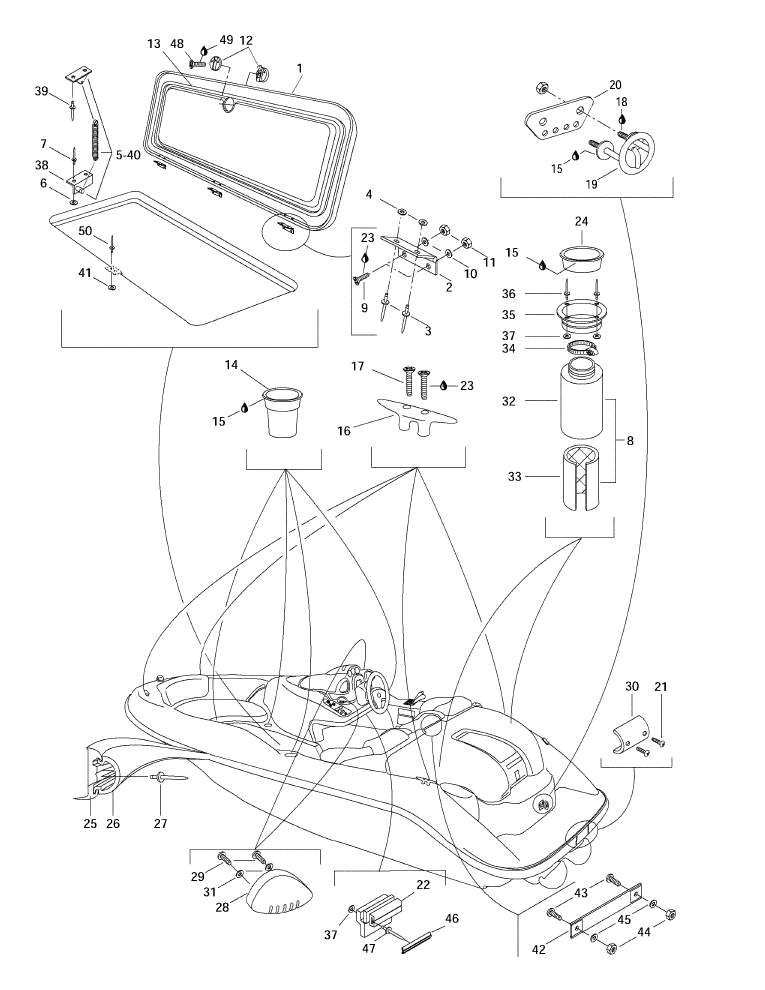 Fits 1996-2001 Sea-Doo Marine Parts Rear Vent Hose, OEM Part # 291001103