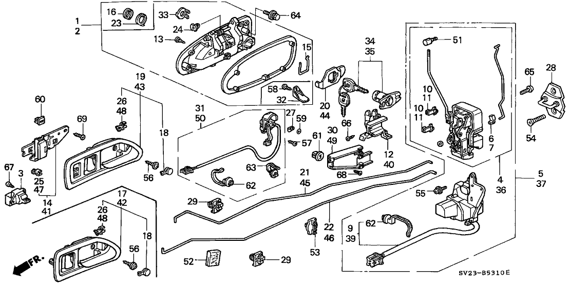 Honda New 1994-1997 Fits Honda Accord Rod, L. Lock Knob, Part # 72172-SV2-003