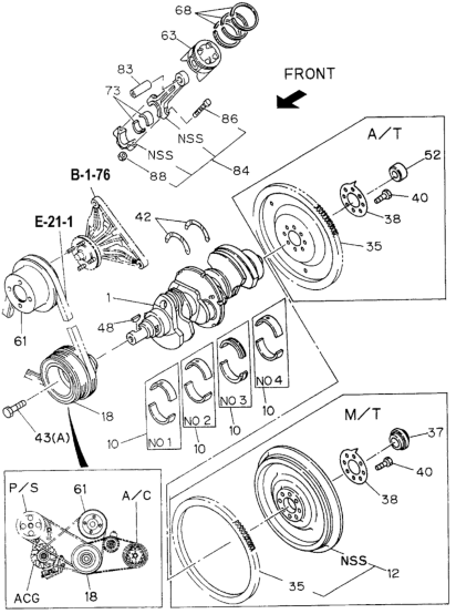 Honda New 1994-1995 Fits Honda Passport Crankshaft, Part # 89706-32420