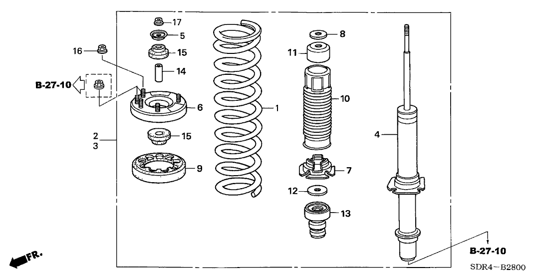 Honda New 2005-2007 Fits Honda Accord Hybrid Shock Absorber Assembly, Right Front, Part # 51601-SDR-A02
