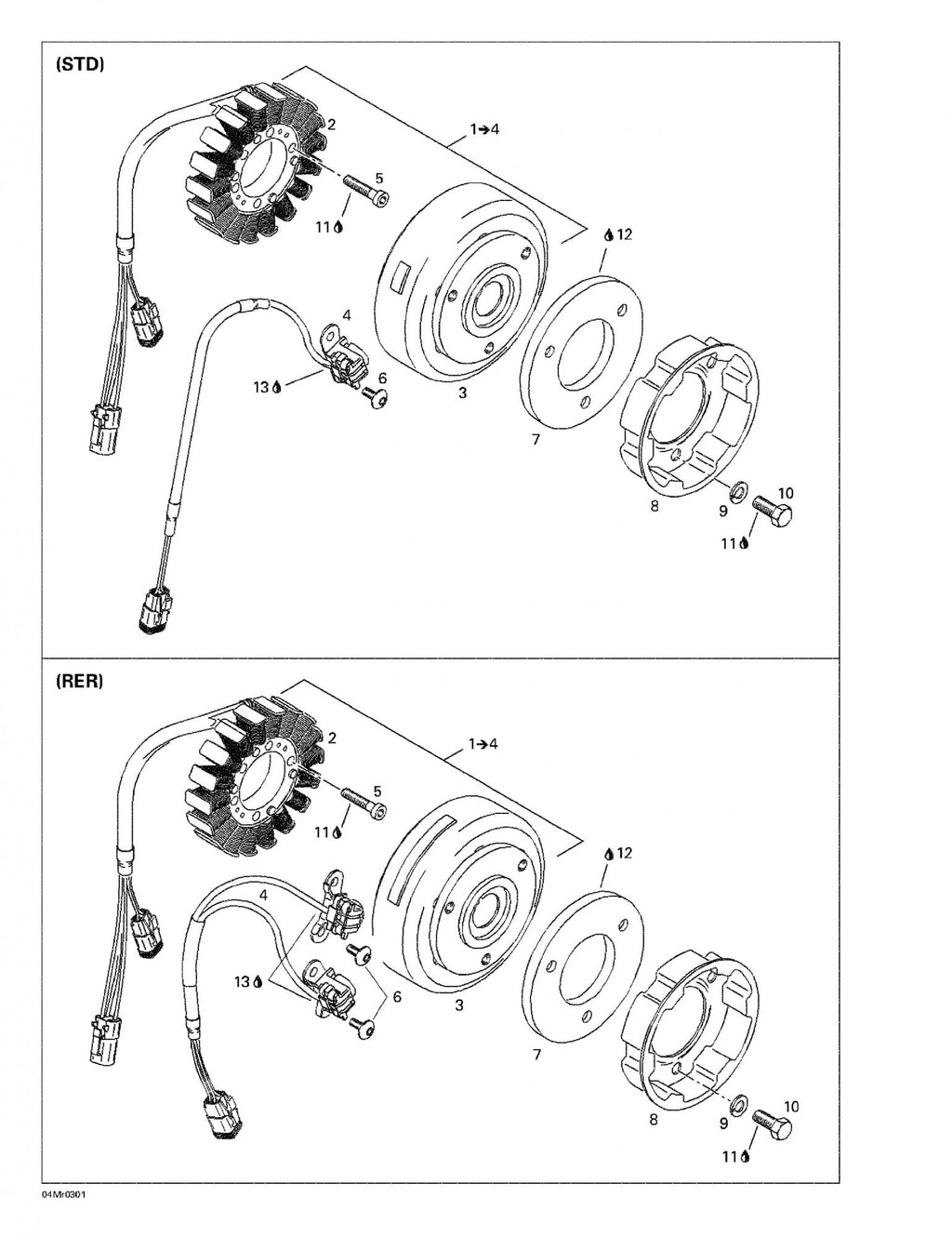 Fits 2003/2004/2006/2007 Ski-Doo MX Z 440 Racing / MX Z 440X Racing Models Flywheel, OEM Part # 410922953