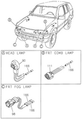 Honda New 2000-2002 Fits Honda Passport Connector, FR. Combination Lamp, Part # 89725-76160