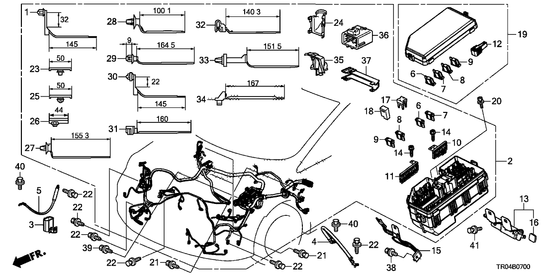 New 2012 Fits Honda Civic Engine Room Wire Harness, Part # 32200-TR0-A10