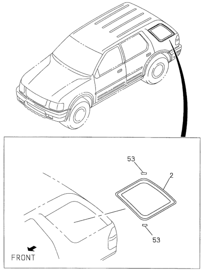 Honda New 1998-2002 Fits Honda Passport Glass RR Quarter-L, Part # 89712-44664