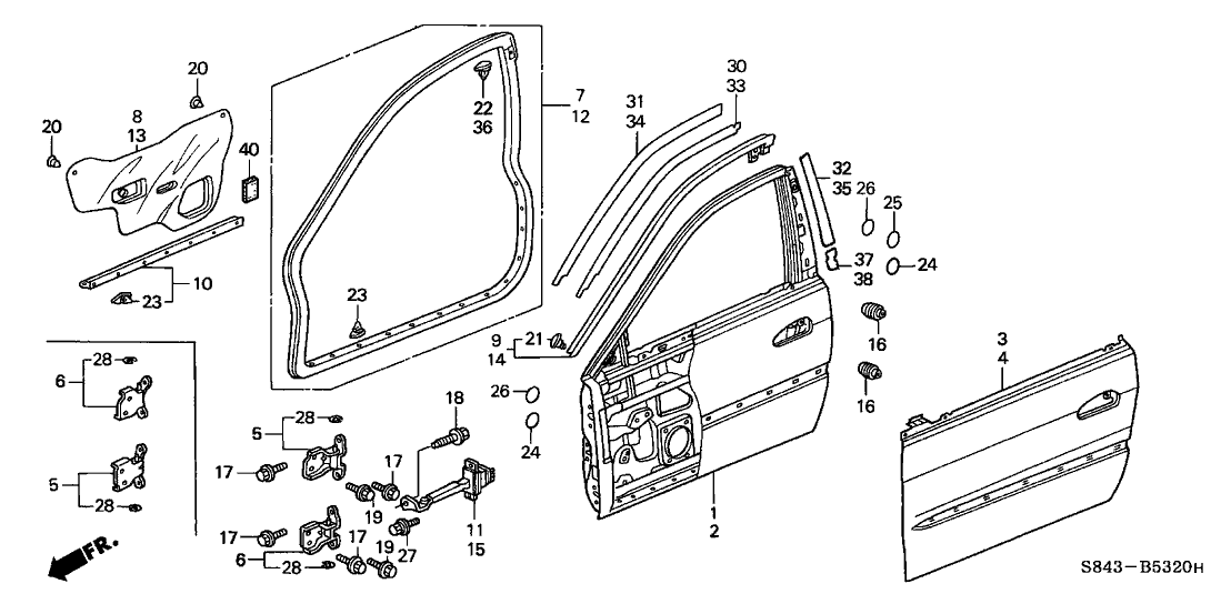 Honda New 2001-2002 Fits Honda Accord Right Front Door Hole Seal, Part # 72321-S4K-C01