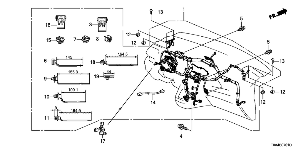 New 2013 Fits Honda CR-V Instrument Wire Harness, Part # 32117-T0A-A80