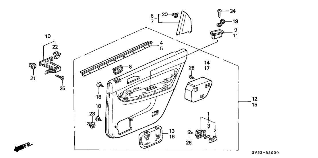 Honda New 1994-1995 Fits Honda Accord Lining Assy., R. RR. Door *NH178L* (EXCEL CHARCOAL), Part # 83700-SV5-A00ZA