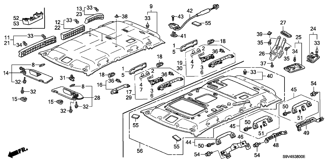 New 2003-2005 Fits Honda Pilot Cap, Grab Rail *YR204L* (LIGHT SADDLE), Part # 83242-S9V-A01ZC