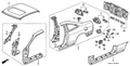 Honda New 1998-2002 Fits Honda Accord Stiffener Set, L. FR. Pillar (Lower), Part # 04698-S82-A00ZZ
