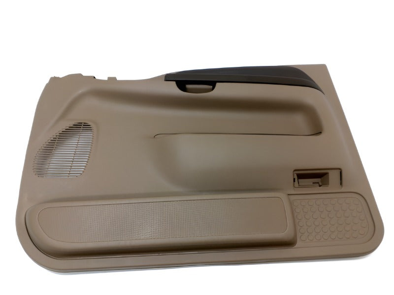 Fits 2003-2004 Ford Super Duty / F-Series application Front right inner door trim panel, parchment, without woodgrain, Part # 2C3Z2523942CAA