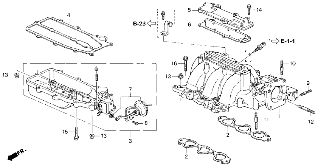 Honda New 1995-1997 Fits Honda Accord Cover, EGR Gasket, Part # 17146-P0G-A02
