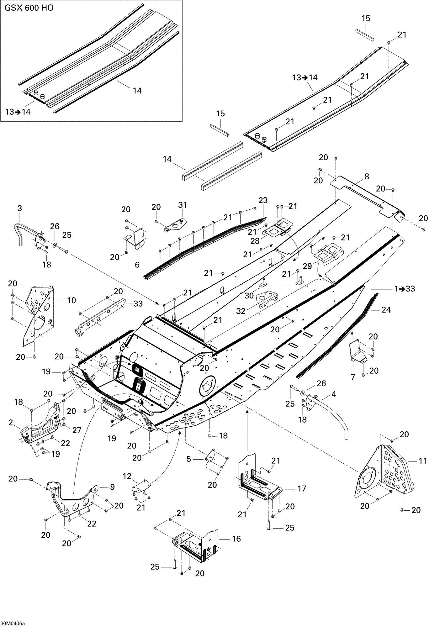 Fits 2003-2007 Ski-Doo GSX 380F / GSX 500SS Models LH Slide Bracket, OEM Part # 518323573