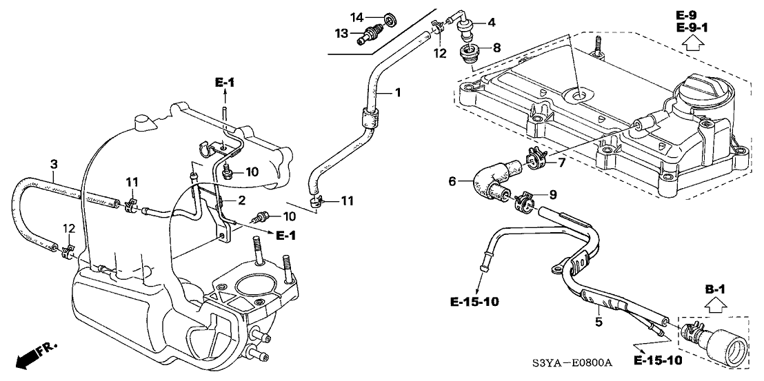 Honda New 2000-2006 Fits Honda Insight Pipe, PCV, Part # 11857-PHM-000