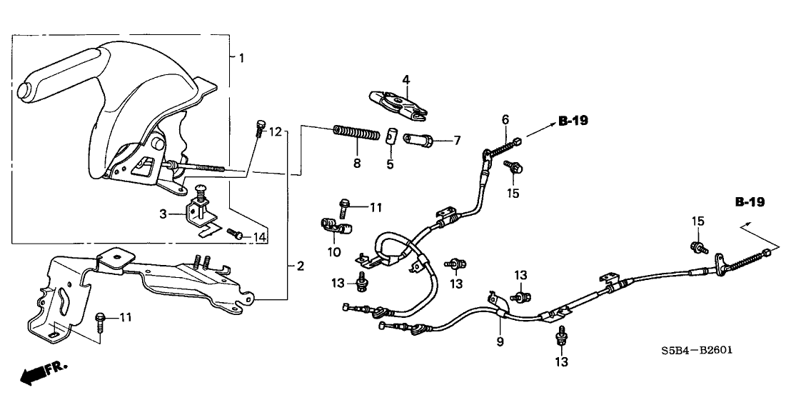 Honda New 2004-2005 Fits Honda Civic Driver Side Parking Brake Wire B, Part # 47560-S5B-N01