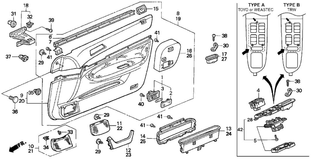 Honda New 1996-1997 Fits Honda Accord Pocket, L. Pull *YR169L* (Reg) (MILD BEIGE), Part # 83570-SV4-A00ZE