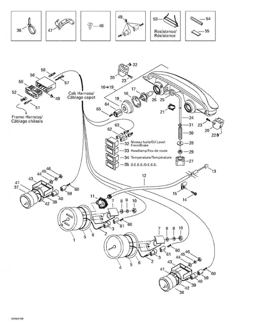 Fits 1998-2007 Ski-Doo Formula Deluxe 500/600/700 / Formula Deluxe 600/700 Models RH Support, OEM Part # 517289300