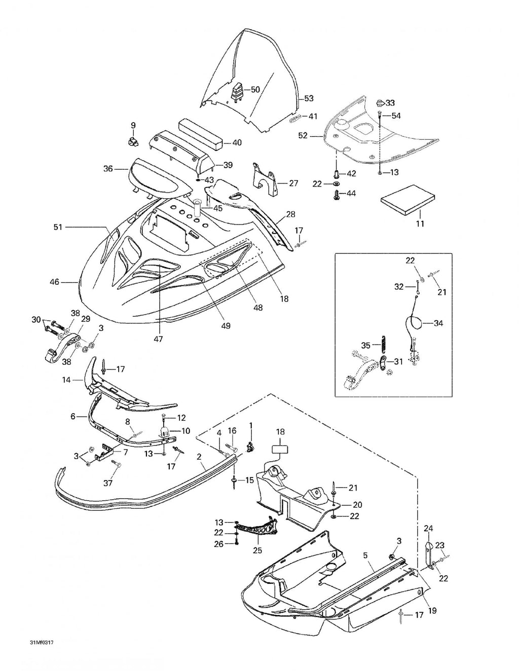 Fits 2003-2007 Ski-Doo Skandic SUV 550F / Skandic SUV 600 Models Air Duct, OEM Part # 5246742