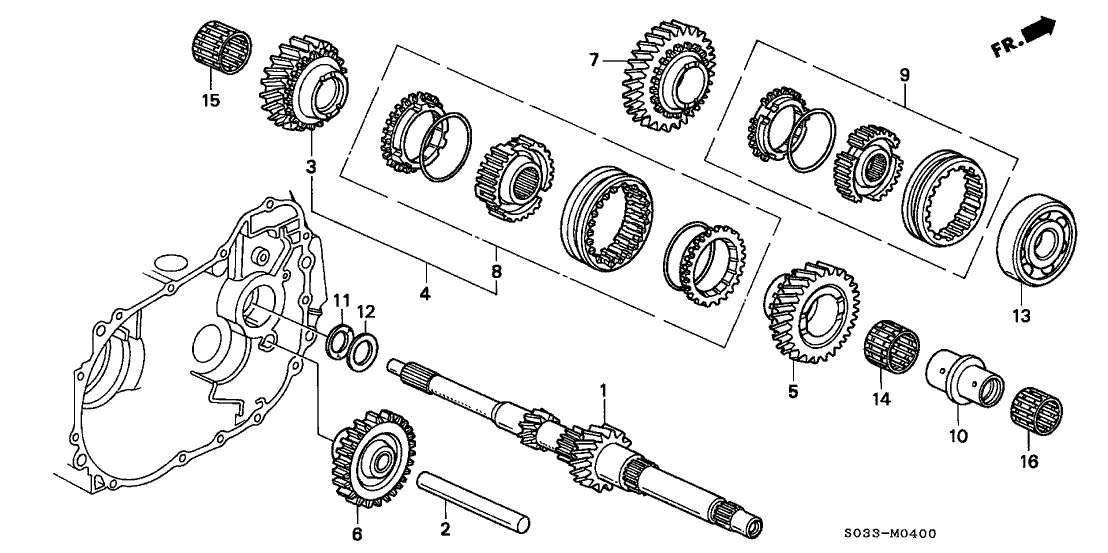 Honda New 1996-2000 Fits Honda Civic Mainshaft, Part # 23211-P4A-C00
