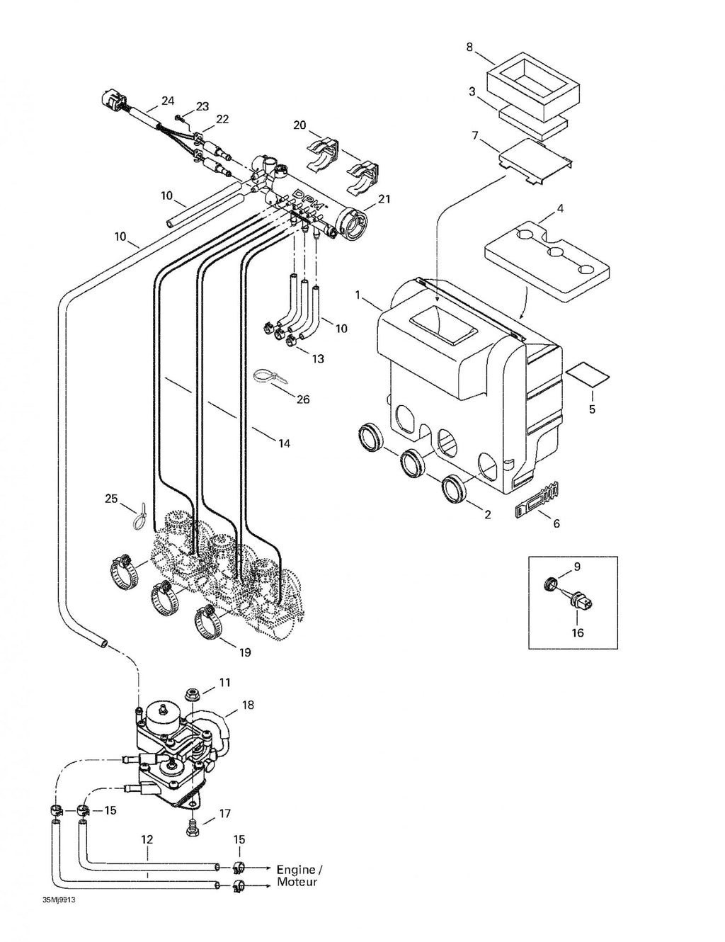 Fits 1999-2007 Ski-Doo Formula Deluxe 500/600/700 / Grand Touring 500/600/700 Models Support, OEM Part # 512058919
