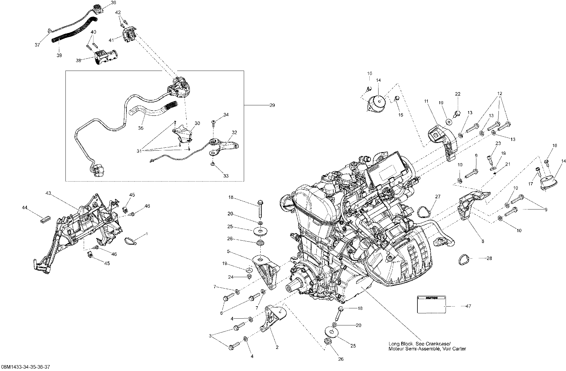 Ski-Doo - OEM schematic diagram - Part # 2572-512060803 - 01- Engine And Engine Support | 01- Engine And Engine Support _08M1433 - Ref # 41