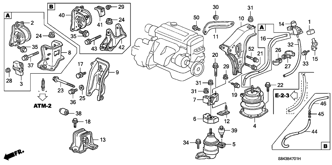 Honda New 1998-2004 Fits Honda Accord Damper, Transmission Mount Dynamic (AT), Part # 50807-S84-A80