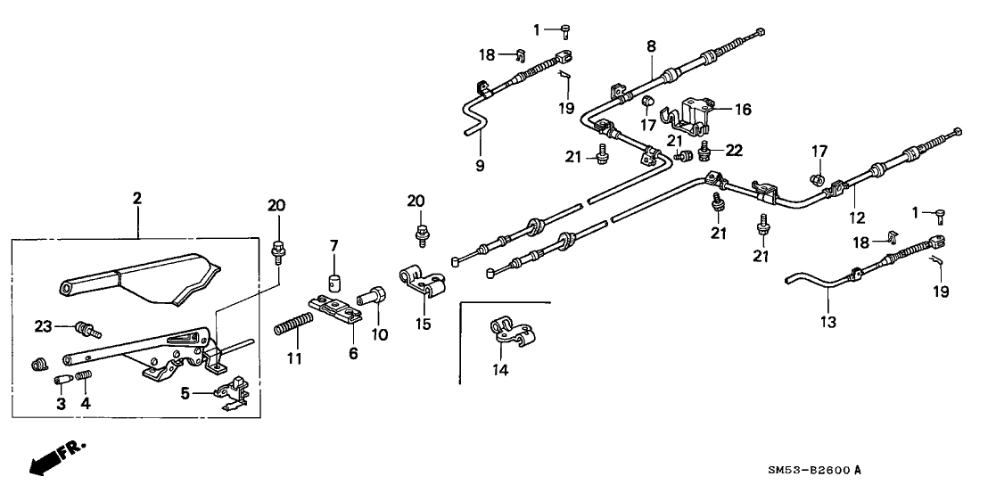 Honda New 1992-1993 Fits Honda Accord Driver Side Parking Brake Wire A, Part # 47560-SM1-A03