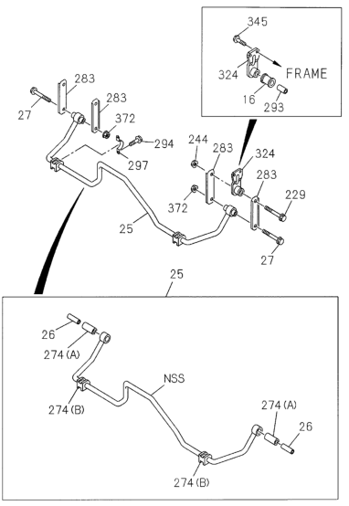 Honda New 1998-2001 Fits Honda Passport Tube, RR. Stabilizer, Part # 89716-71660