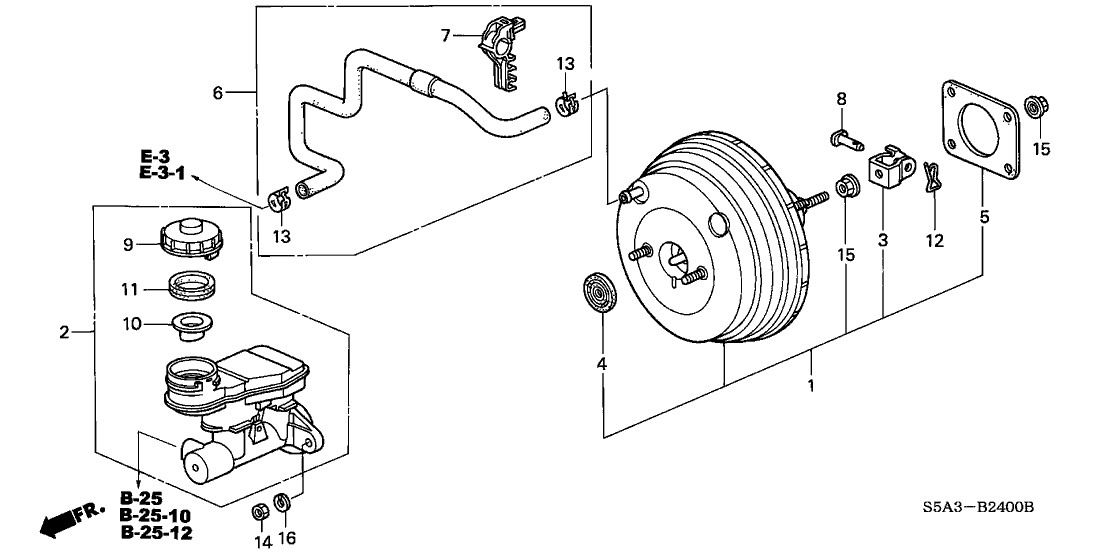 Honda New 2001-2005 Fits Honda Civic Master Cylinder Assembly, Part # 46100-S5D-A01