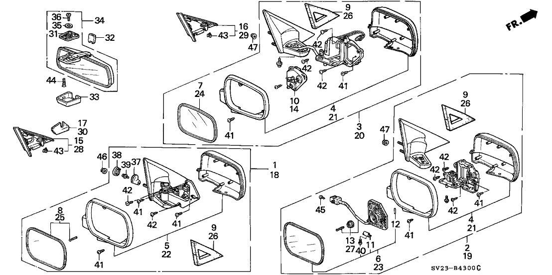 Honda New 1994-1997 Fits Honda Accord Housing, Driver Side (Frost White), Part # 76251-SV1-A05ZE